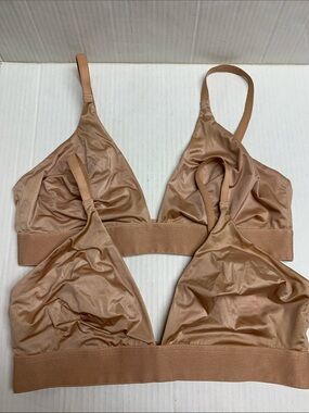 Negative Underwear Glacé Triangle Bra Lot of Two Tan Size 4